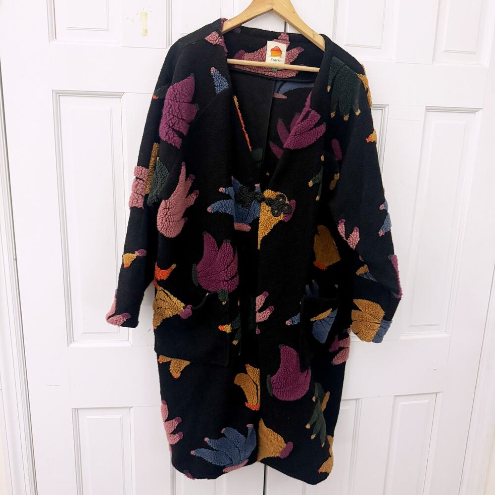 Farm Rio Banangola Fleece Cardigan (Size Medium) - Picture 11 of 12